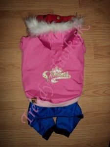 Zimný overal Princess Pink & Blue - oblečenie a móda pre psov
