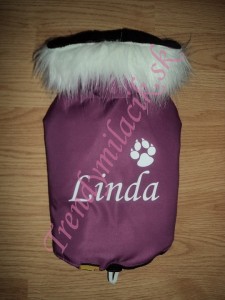 Zimná bunda s menom psíka II - oblečenie a móda pre psov